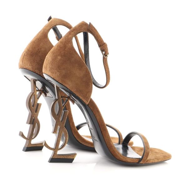 Saint Laurent Women's Opyum Heels Suede 85 Brown - Picture 3 of 4